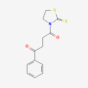 1-Phenyl-4-(2-sulfanylidene-1,3-thiazolidin-3-yl)butane-1,4-dione - 143663-06-3
