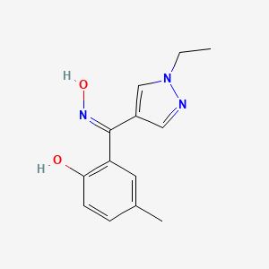 2-[(E)-C-(1-ethylpyrazol-4-yl)-N-hydroxycarbonimidoyl]-4-methylphenol - 