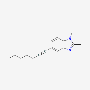 5-(Hept-1-yn-1-yl)-1,2-dimethyl-1H-benzimidazole - 799254-12-9