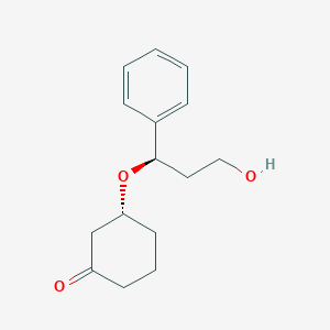 (3R)-3-[(1R)-3-Hydroxy-1-phenylpropoxy]cyclohexan-1-one - 652986-76-0