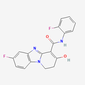 7-Fluoro-N-(2-fluorophenyl)-3-oxo-1,2,3,5-tetrahydropyrido[1,2-a]benzimidazole-4-carboxamide - 155202-16-7