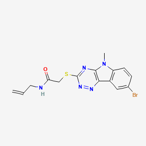 Acetamide,2-[(8-bromo-5-methyl-5H-1,2,4-triazino[5,6-B]indol-3-YL)thio]-N-2-allyl- - 