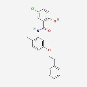 5-Chloro-2-hydroxy-N-[2-methyl-5-(2-phenylethoxy)phenyl]benzamide - 648922-80-9