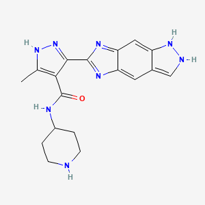 1H-Pyrazole-4-carboxamide, 3-(1,7-dihydroimidazo[4,5-f]indazol-6-yl)-5-methyl-N-4-piperidinyl- - 
