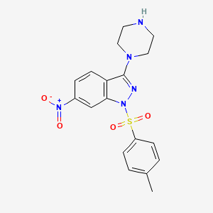 1-(4-Methylbenzene-1-sulfonyl)-6-nitro-3-(piperazin-1-yl)-1H-indazole - 921224-94-4