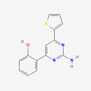 6-[2-Amino-6-(thiophen-2-yl)pyrimidin-4(1H)-ylidene]cyclohexa-2,4-dien-1-one - 908564-60-3