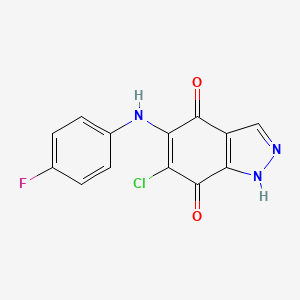 6-Chloro-5-(4-fluoroanilino)-1H-indazole-4,7-dione - 918961-29-2