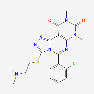 5-(2-chlorophenyl)-3-{[2-(dimethylamino)ethyl]sulfanyl}-7,9-dimethylpyrimido[5,4-e][1,2,4]triazolo[4,3-c]pyrimidine-8,10(7H,9H)-dione - 