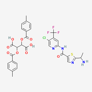 2-(1-aminoethyl)-N-[5-chloro-4-(trifluoromethyl)pyridin-2-yl]-1,3-thiazole-5-carboxamide;2,3-bis[(4-methylbenzoyl)oxy]butanedioic acid - 