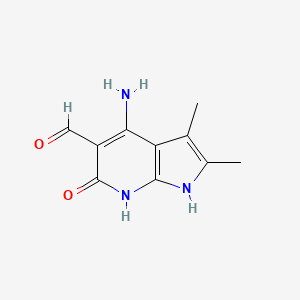 1H-Pyrrolo[2,3-b]pyridine-5-carboxaldehyde, 4-amino-6,7-dihydro-2,3-dimethyl-6-oxo- - 