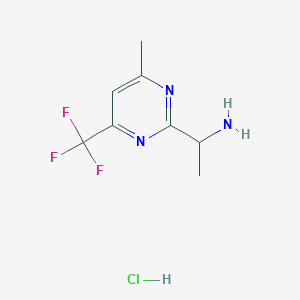 1-(4-Methyl-6-(trifluoromethyl)pyrimidin-2-YL)ethanamine hydrochloride - 1196151-29-7