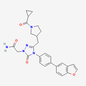 1H-1,2,4-Triazole-1-acetamide, 4-[4-(5-benzofuranyl)phenyl]-3-[[(3S)-1-(cyclopropylcarbonyl)-3-pyrrolidinyl]methyl]-4,5-dihydro-5-oxo- - 