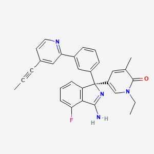 (R)-5-(3-Amino-4-fluoro-1-(3-(4-(prop-1-ynyl)pyridin-2-yl)phenyl)-1H-isoindol-1-yl)-1-ethyl-3-methylpyridin-2(1H)-one - 