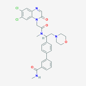 1(2H)-Quinoxalineacetamide, 6,7-dichloro-N-methyl-N-[1-[3'-[(methylamino)carbonyl][1,1'-biphenyl]-4-yl]-2-(4-morpholinyl)ethyl]-2-oxo- - 