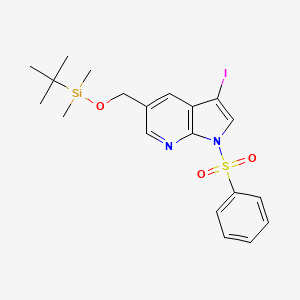 1H-Pyrrolo[2,3-b]pyridine, 5-[[[(1,1-dimethylethyl)dimethylsilyl]oxy]methyl]-3-iodo-1-(phenylsulfonyl)- - 