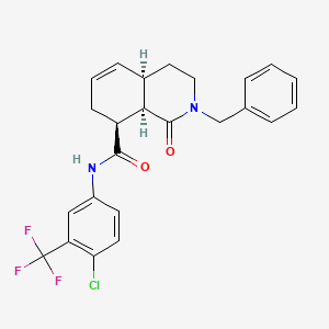 8-Isoquinolinecarboxamide,N-[4-chloro-3-(trifluoromethyl)phenyl]-1,2,3,4,4a,7,8,8a-octahydro-1-oxo-2-(phenylmethyl)-,(4aR,8S,,8aR)- - 