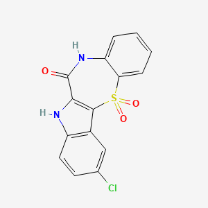 5H-Indolo(3,2-b)(1,5)benzothiazepin-6(7H)-one, 2-chloro-, 12,12-dioxide - 206256-21-5