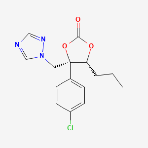 1,3-Dioxolan-2-one, 4-(4-chlorophenyl)-5-propyl-4-(1H-1,2,4-triazol-1-ylmethyl)-, (4S,5R)- - 107659-82-5