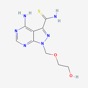 1H-Pyrazolo(3,4-d)pyrimidine-3-carbothioamide, 4-amino-1-((2-hydroxyethoxy)methyl)- - 122949-66-0