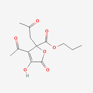 Propyl 3-acetyl-2,5-dihydro-4-hydroxy-5-oxo-2-(2-oxopropyl)furoate - 85237-88-3