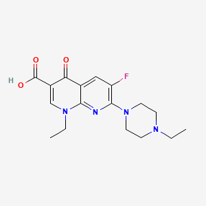 1,8-Naphthyridine-3-carboxylic acid, 1-ethyl-7-(4-ethyl-1-piperazinyl)-6-fluoro-1,4-dihydro-4-oxo- - 74274-67-2