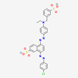 8-((4-Chlorophenyl)azo)-5-((4-(ethyl((3-sulfophenyl)methyl)amino)phenyl)azo)naphthalene-2-sulphonic acid - 85977-48-6
