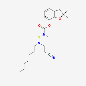 Carbamic acid, (((2-cyanoethyl)octylamino)thio)methyl-, 2,3-dihydro-2,2-dimethyl-7-benzofuranyl ester - 82560-75-6