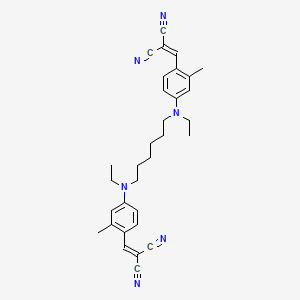 2,2'-(Hexane-1,6-diylbis((ethylimino)(2-methyl-4,1-phenylene)methylidyne))bismalononitrile - 76897-74-0