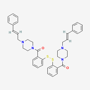 4-(3-Phenylprop-2-enyl)piperazinyl 2-((2-((4-(3-phenylprop-2-enyl)piperazinyl)carbonyl)phenyl)disulfanyl)phenyl ketone - 78010-22-7