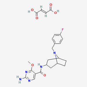 5-Pyrimidinecarboxamide, 2-amino-N-(8-(p-fluorobenzyl)-3-beta-nortropanyl)-4-methoxy-, monomaleate - 84923-18-2