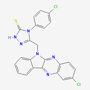 3H-1,2,4-Triazole-3-thione, 2,4-dihydro-5-((2-chloro-6H-indolo(2,3-b)quinoxalin-6-yl)methyl)-4-(4-chlorophenyl)- - 109322-25-0