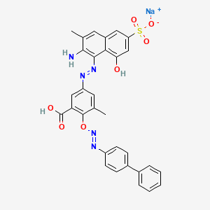 Sodium hydrogen 5-((2-amino-8-hydroxy-6-sulphonato-1-naphthyl)azo)-3,3'-dimethyl(1,1'-biphenyl)-4-yl)azo)salicylate - 73398-46-6