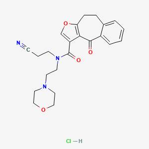 4H-Benzo(4,5)cyclohepta(1,2-b)furan-3-carboxamide, 9,10-dihydro-N-(2-cyanoethyl)-N-(2-(4-morpholinyl)ethyl)-4-oxo-, monohydrochloride - 83494-79-5
