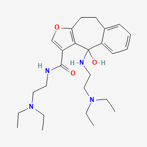 4H-Benzo(4,5)cyclohepta(1,2-b)furan-3-carboxamide, N-(2-(diethylamino)ethyl)-4-((2-(diethylamino)ethyl)amino)-9,10-dihydro-4-hydroxy- - 83494-70-6