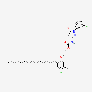 2-(4-Chloro-5-methyl-2-tetradecylphenoxy)ethyl (1-(3-chlorophenyl)-4,5-dihydro-5-oxo-1H-pyrazol-3-yl)carbamate - 94087-60-2