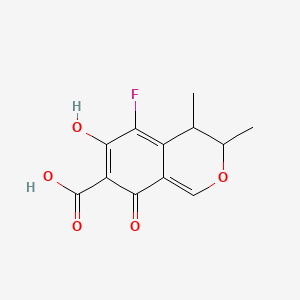 4,6-Dihydro-3,4-dimethyl-5-fluoro-8-hydroxy-6-oxo-3H-2-benzopyran-7-carboxylic acid - 142689-05-2