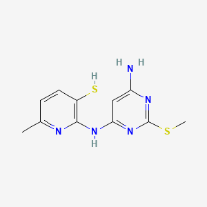 3-Pyridinethiol, 2-((4-amino-2-(methylthio)-6-pyrimidinyl)amino)-6-methyl- - 81587-39-5