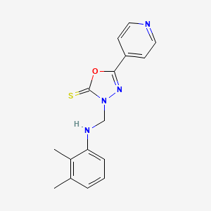 1,3,4-Oxadiazole-2(3H)-thione, 3-(((2,3-dimethylphenyl)amino)methyl)-5-(4-pyridinyl)- - 84249-78-5