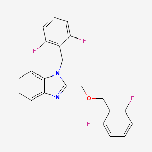 1H-Benzimidazole, 2-(((2,6-difluorophenyl)methoxy)methyl)-1-((2,6-difluorophenyl)methyl)- - 212503-29-2