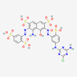 4-Amino-6-((5-((4-amino-6-chloro-1,3,5-triazin-2-yl)amino)-2-sulphophenyl)azo)-3-((2,5-disulphophenyl)azo)-5-hydroxynaphthalene-2,7-disulphonic acid - 69571-16-0