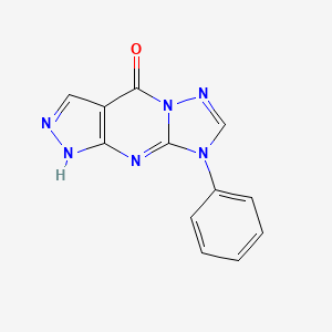4H-Pyrazolo(3,4-d)(1,2,4)triazolo(1,5-a)pyrimidin-4-one, 1,8-dihydro-8-phenyl- - 141300-27-8