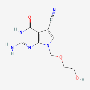 1H-Pyrrolo(2,3-d)pyrimidine-5-carbonitrile, 2-amino-4,7-dihydro-7-((2-hydroxyethoxy)methyl)-4-oxo- - 127945-76-0