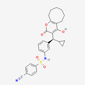 4-Cyano-N-(3-cyclopropyl(5,6,7,8,9,10-hexahydro-4-hydroxy-2-oxo-cycloocta[B]pyran-3-YL)methyl)phenyl benzensulfonamide - 173140-87-9