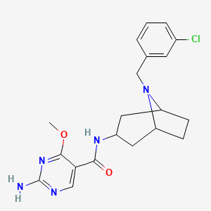 2-Amino-N-(8-(m-chlorobenzyl)-3-beta-nortropanyl)-4-methoxy-5-pyrimidinecarboxamide - 84923-25-1