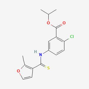 Benzoic acid, 2-chloro-5-(((2-methyl-3-furanyl)thioxomethyl)amino)-, 1-methylethyl ester - 135812-51-0