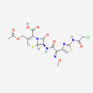 (6R-(6alpha,7beta(Z)))-3-(Acetoxymethyl)-7-((2-(chloroacetamido)thiazol-4-yl)(methoxyimino)acetamido)-8-oxo-5-thia-1-azabicyclo(4.2.0)oct-2-ene-2-carboxylic acid - 64486-19-7