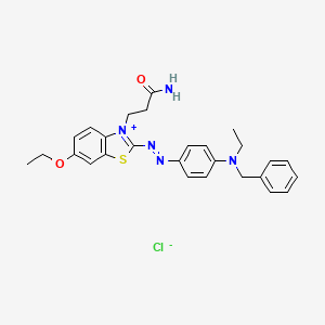 3-(3-Amino-3-oxopropyl)-2-((4-(benzylethylamino)phenyl)azo)-6-ethoxybenzothiazolium chloride - 85959-18-8