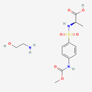 2-aminoethanol;(2R)-2-[[4-(methoxycarbonylamino)phenyl]sulfonylamino]propanoic acid - 83192-81-8