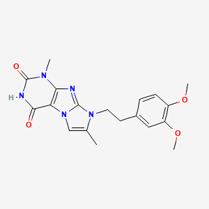 1H-Imidazo(2,1-f)purine-2,4(3H,8H)-dione, 1,7-dimethyl-8-(3,4-dimethoxyphenethyl)- - 85592-09-2