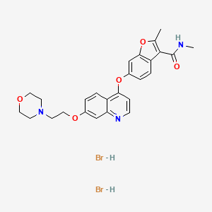 N,2-dimethyl-6-[7-(2-morpholin-4-ylethoxy)quinolin-4-yl]oxy-1-benzofuran-3-carboxamide;dihydrobromide - 923955-37-7